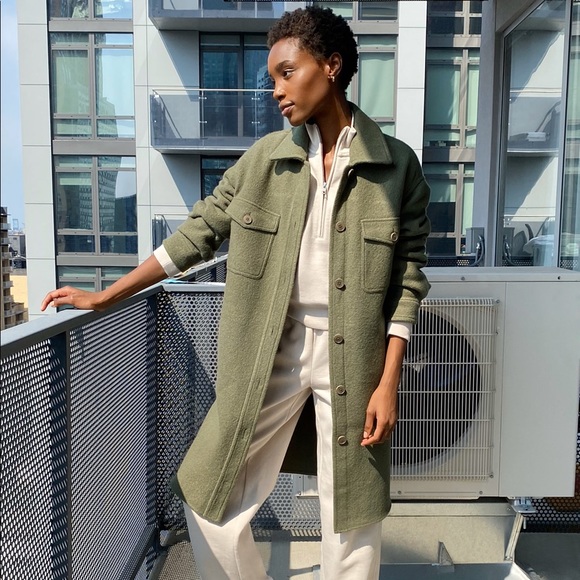 Aritzia Ganna Long Shirt Jacket 